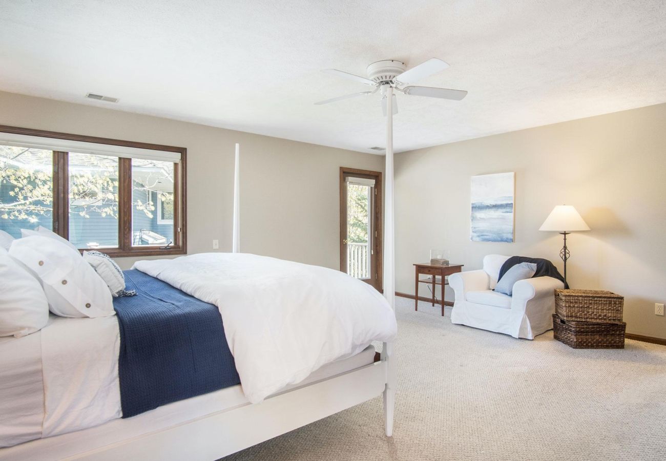 Primary bedroom with king bed on second floor